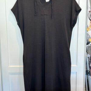 Magaschoni Magaschoni Black Hooded Coverup/Dress Black Midi Size M